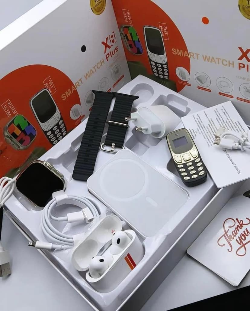 Coffret montre connectée X8 Plus avec accessoires